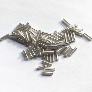 Vintage Silver Lined Bugle Beads
