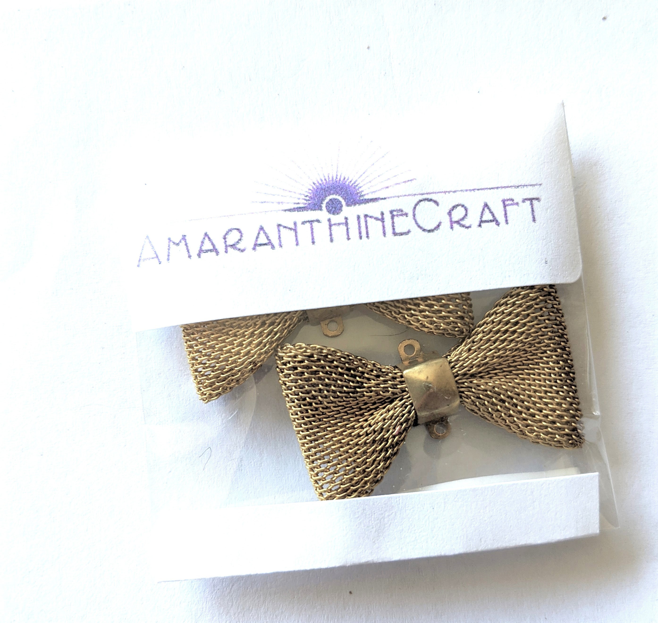 Vintage Gold Toned Chainmail Ribbon Bows in 2 Sizes - Etsy