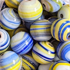 Playful Round Large Glass Swirl Beads – Cosmic Marble Magic