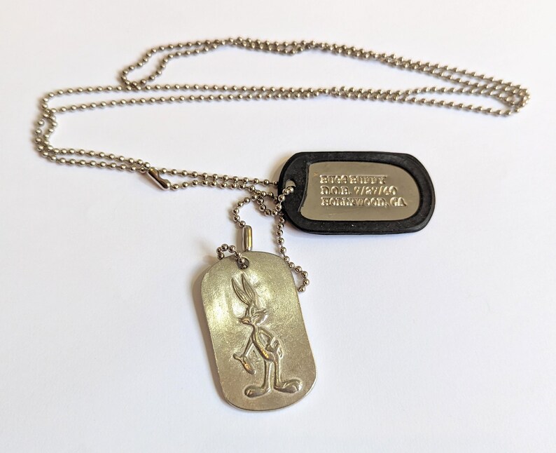 Vintage Bugs Bunny Dog Tags on Chain Etsy