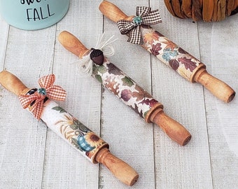 Fall Mini Rolling Pins/Autumn/Tier Tray Decor/Farmhouse