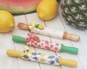 Summer Fruit Mini Rolling Pins/Tier Tray Decor/Farmhouse