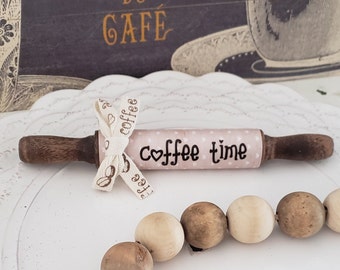 Coffee Mini Rolling Pin/Coffee Time/ Coffee Bar/Tiered Tray Decor