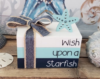 Beach Mini Book Stack/ Starfish/Summer/Coastal/Nautical/Tiered Tray Decor/A BayCountry Original Design