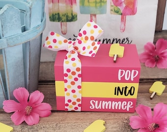 Summer Popsicle Mini Book Stack/Tiered Tray Decor/ A BayCountry Original Design