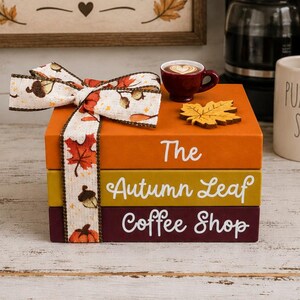 Fall Coffee Mini Book Stack/Tiered Tray Decor/Coffee Bar Accent/Autumn/A BayCountry Original Design