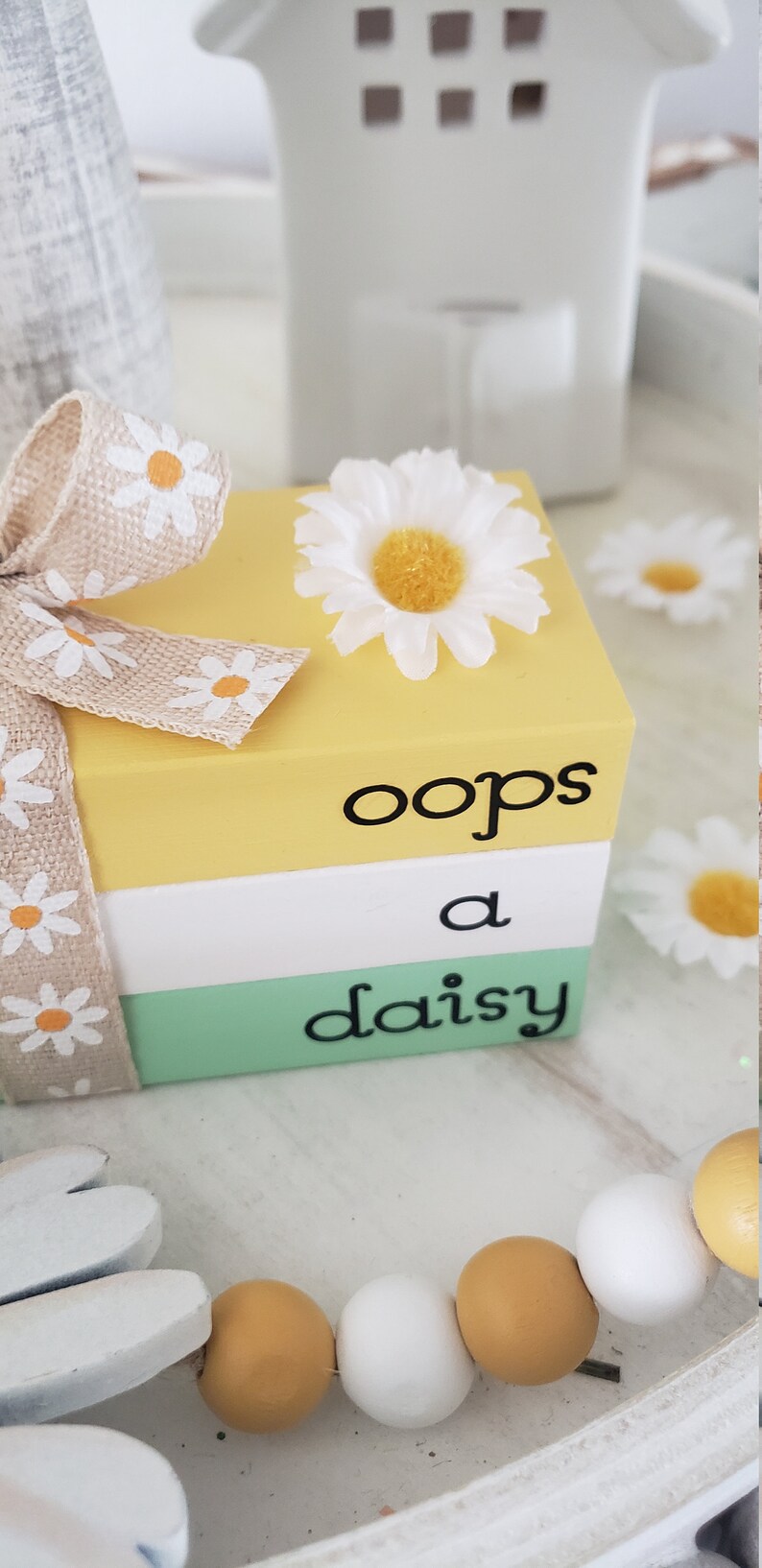 Daisy Mini Book Stack/oops A Daisy/summer/spring/farmhouse/tiered Tray ...