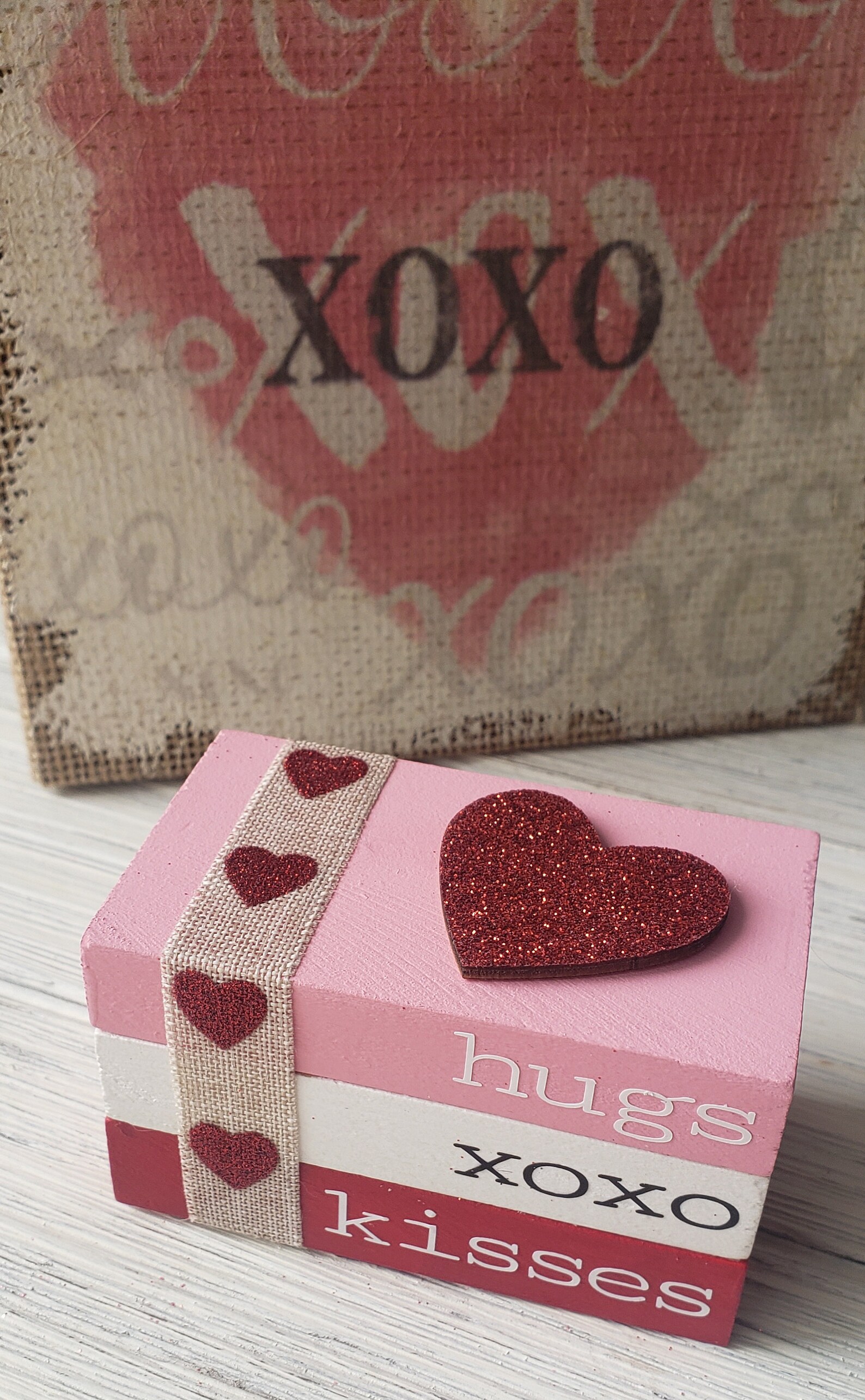 Valentine Mini Book Stacks/hugs & Kisses/ I Love You/tier Tray Decor ...