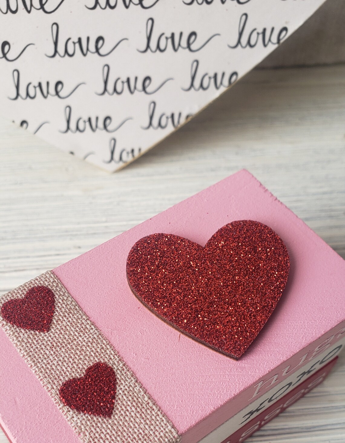 Valentine Mini Book Stacks/hugs & Kisses/ I Love You/tier Tray - Etsy