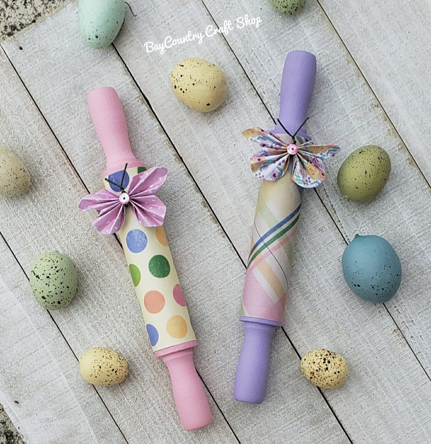 Easter/Spring Mini Rolling Pins/Butterfly Accent/ Tier Tray Etsy