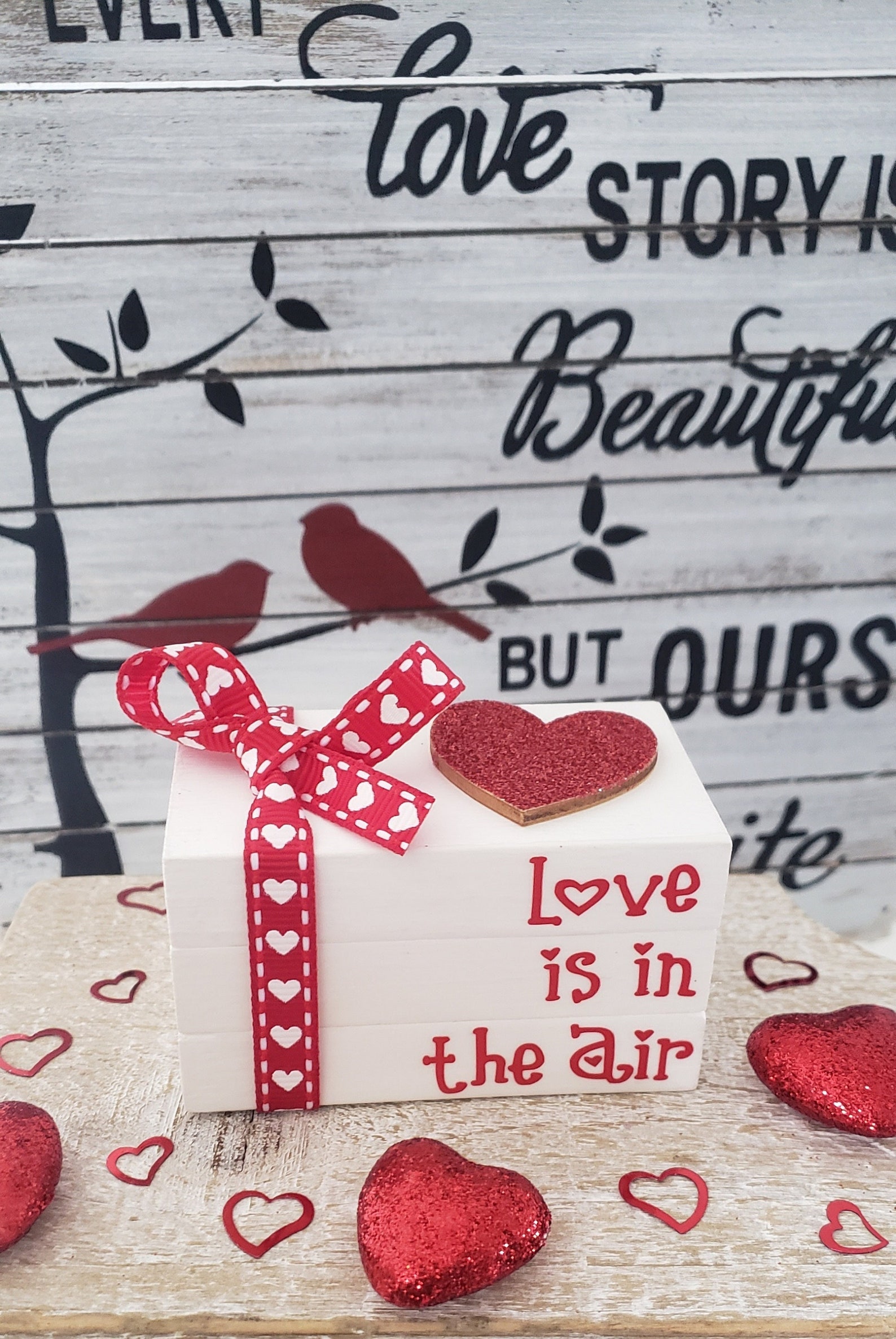 Valentine Mini Book Stack/love is in the Air/hearts/tiered - Etsy