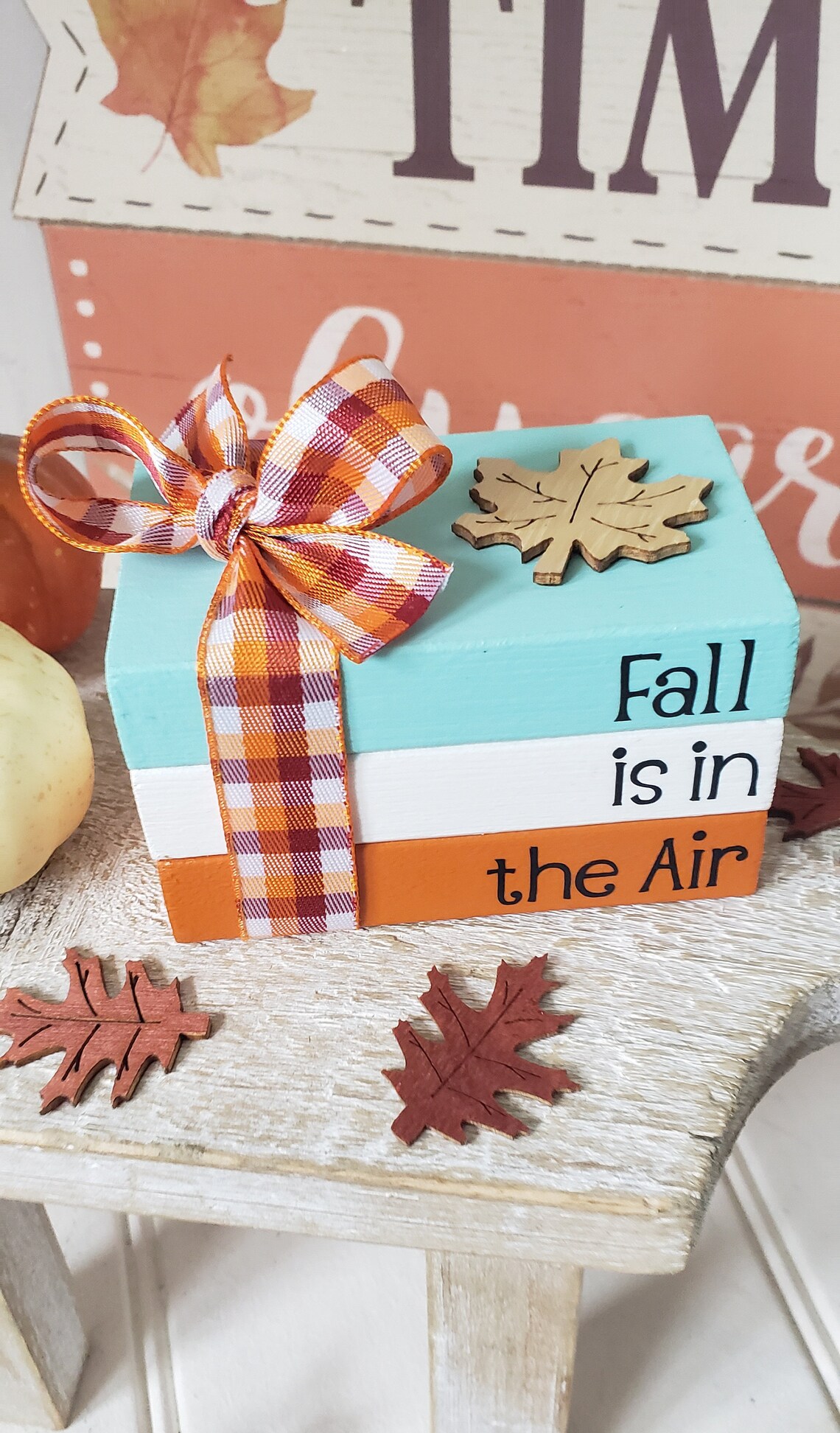 Fall Mini Book Stack/fall is in the Air/ Farmhouse/tier Tray Decor/a ...