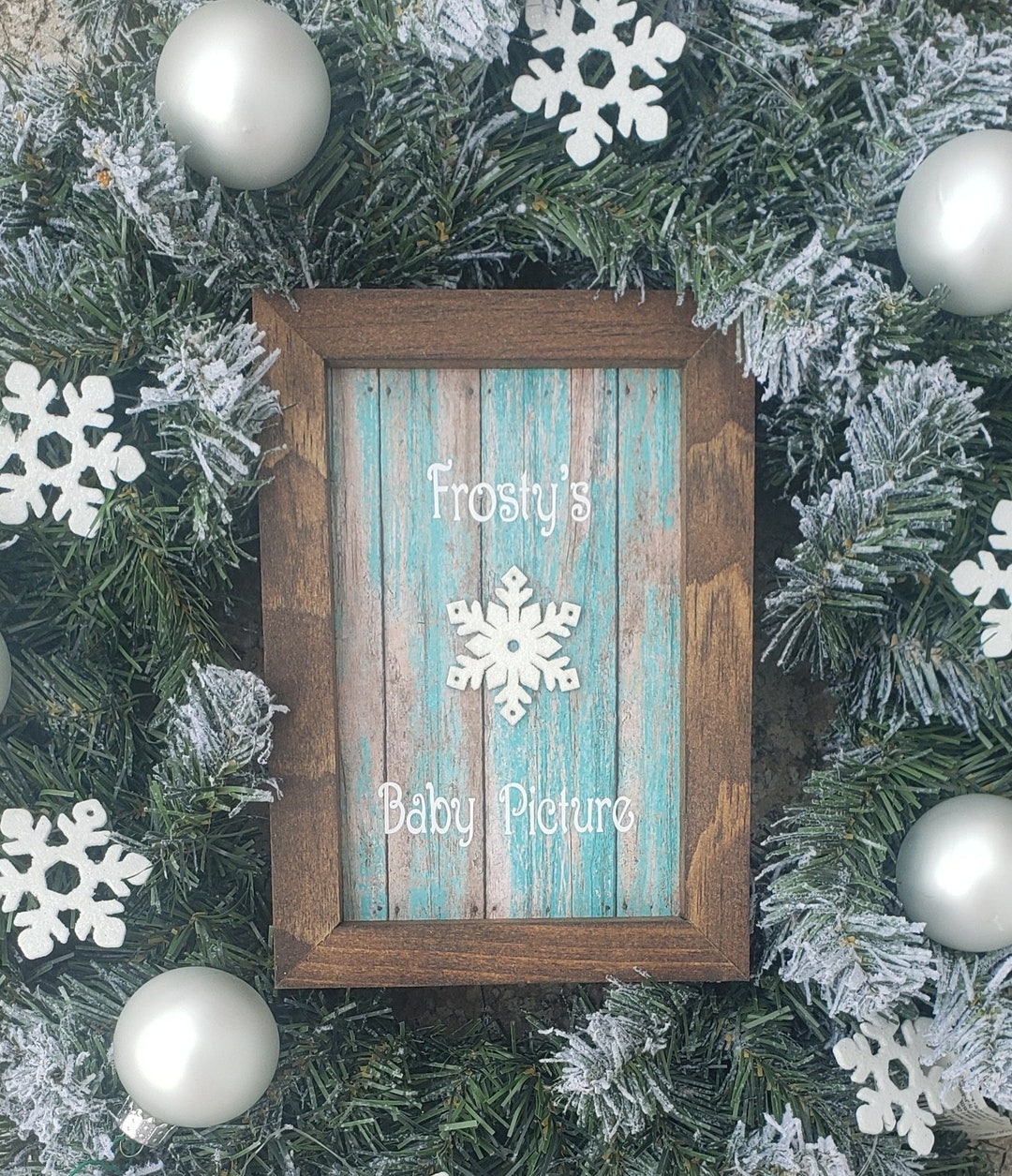 Frosty's Baby Picture Holiday Wood Frame/ Christmas Wood Frame/winter ...