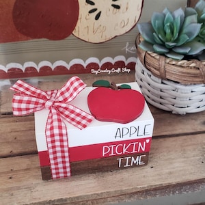 Fall Apple Mini Book Stack/Autumn/Harvest/Farmhouse/Tiered Tray Decor/Rae Dunn Inspired/A BayCountry Original Design