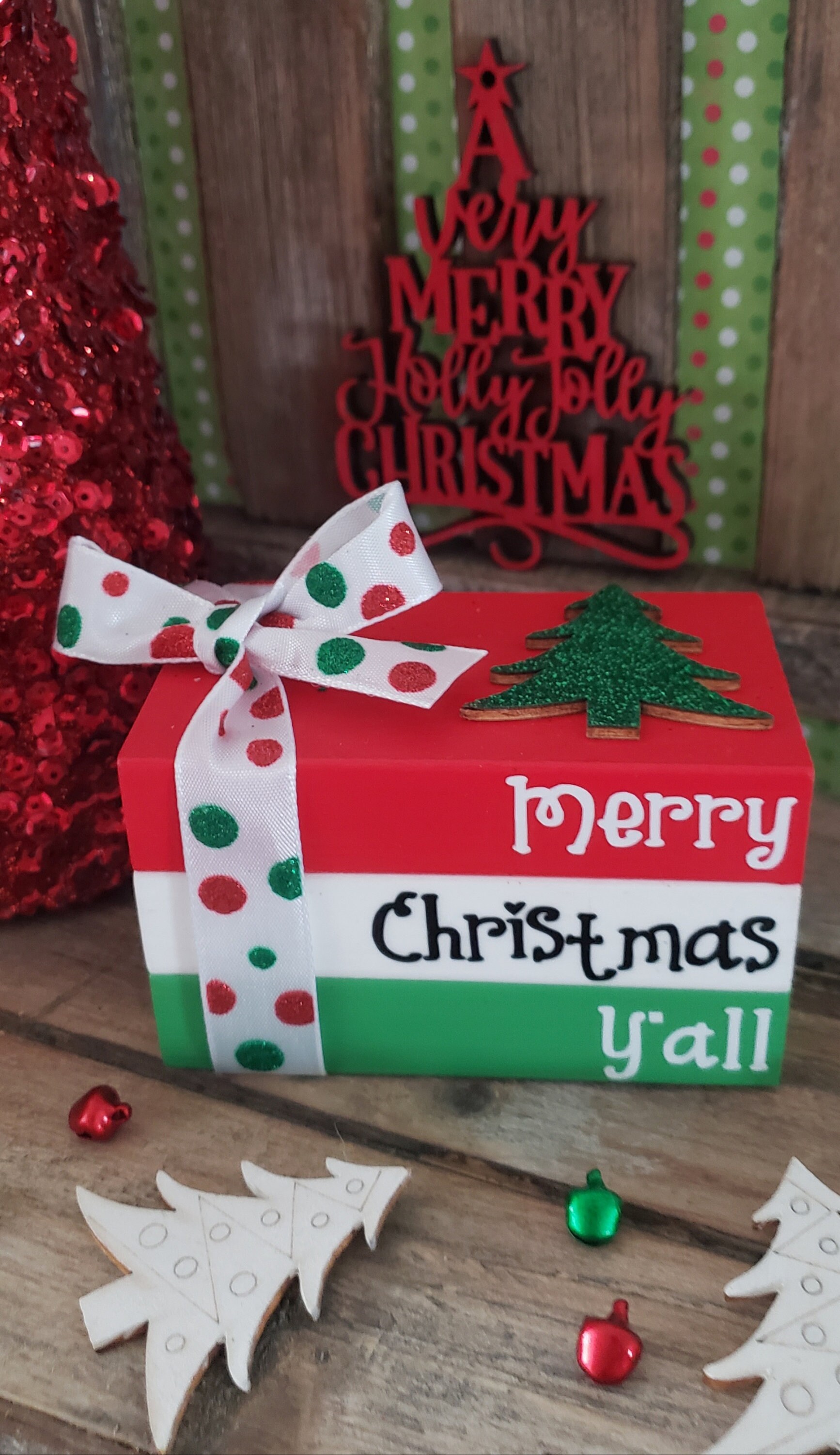 christmas-mini-book-stack-merry-christmas-y-all-christmas-etsy