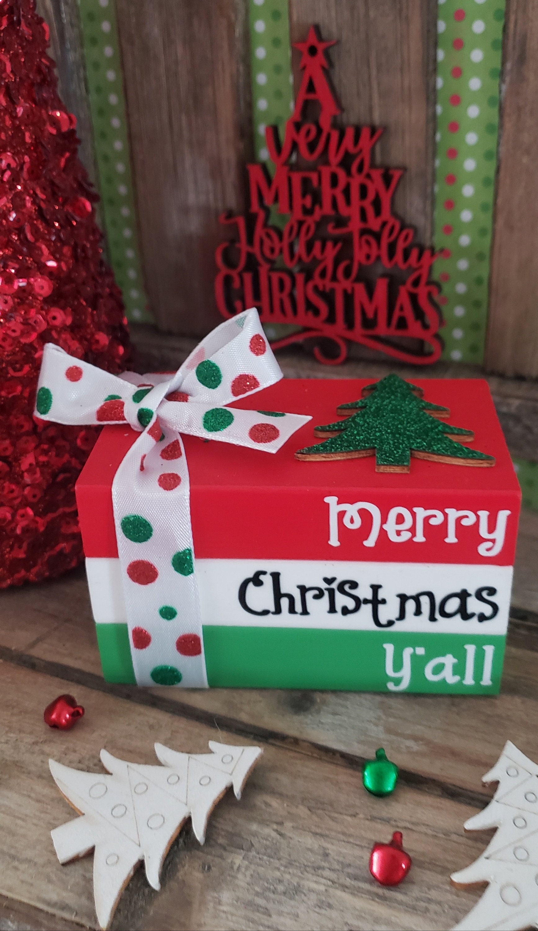 Christmas Mini Book Stack merry Christmas Y all christmas Etsy