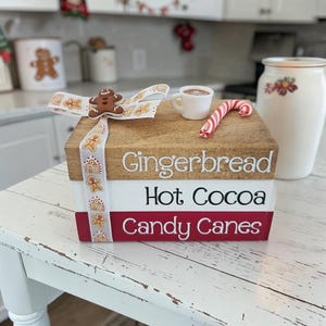 Christmas Mini Book Stack/Gingerbread/Hot Cocoa/Candy Canes/Tiered Tray Decor/Hot Cocoa Bar/Christmas Gift