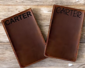 Personalized Leather golf scorecard holder and yardage book, 100% Full grain leather scorecard holder