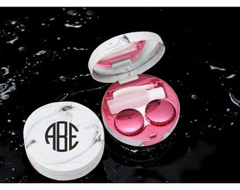 Contact Lens Box Dual -  Personalized contact lens case - Contact lens case - Marble style contact lens case -Portable Contact Lens Case