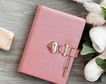 Personalized journal with lock and key - Birthday Journal Gift - Lock and Key Journal - Gift for Niece