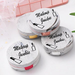 GBA Marble Contact Lens Case Portable Contact Lens Case Kit with Mirror Bottle andTweezers Container Holder