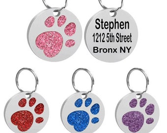 Pet dog tag Dog ID tag Personalized Dog Tag Bling Dog Tag Custom Dog Tag