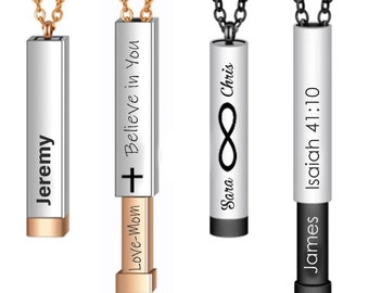 3D Hidden Message Necklace Secret Message Necklace For Him or Her