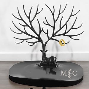 White and Black Jewelry tray - Jewelry organizer -Jewelry Stand Necklace -Earring Ring Holder Show Rack - Personalized Jewelry Tray and rack