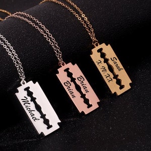 Stainless Steel Razor Blade Pendant Razor Blade Stainless Steel Pendant Necklace Jewelry Razor Blade Jewelry