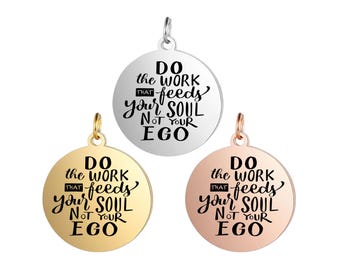 Do work that..-Personalized Engraved Charm – Custom Name, Initial or Symbol in 15, 20, 25, 30mm for Keyrings, Bracelets, Necklaces