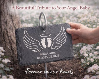 Piedra conmemorativa para bebé, regalo para recordar a un bebé fallecido, placa conmemorativa personalizada para bebé, regalo para recordar a un bebé que nació muerto, marcador de jardín para bebé - Pérdida de un bebé