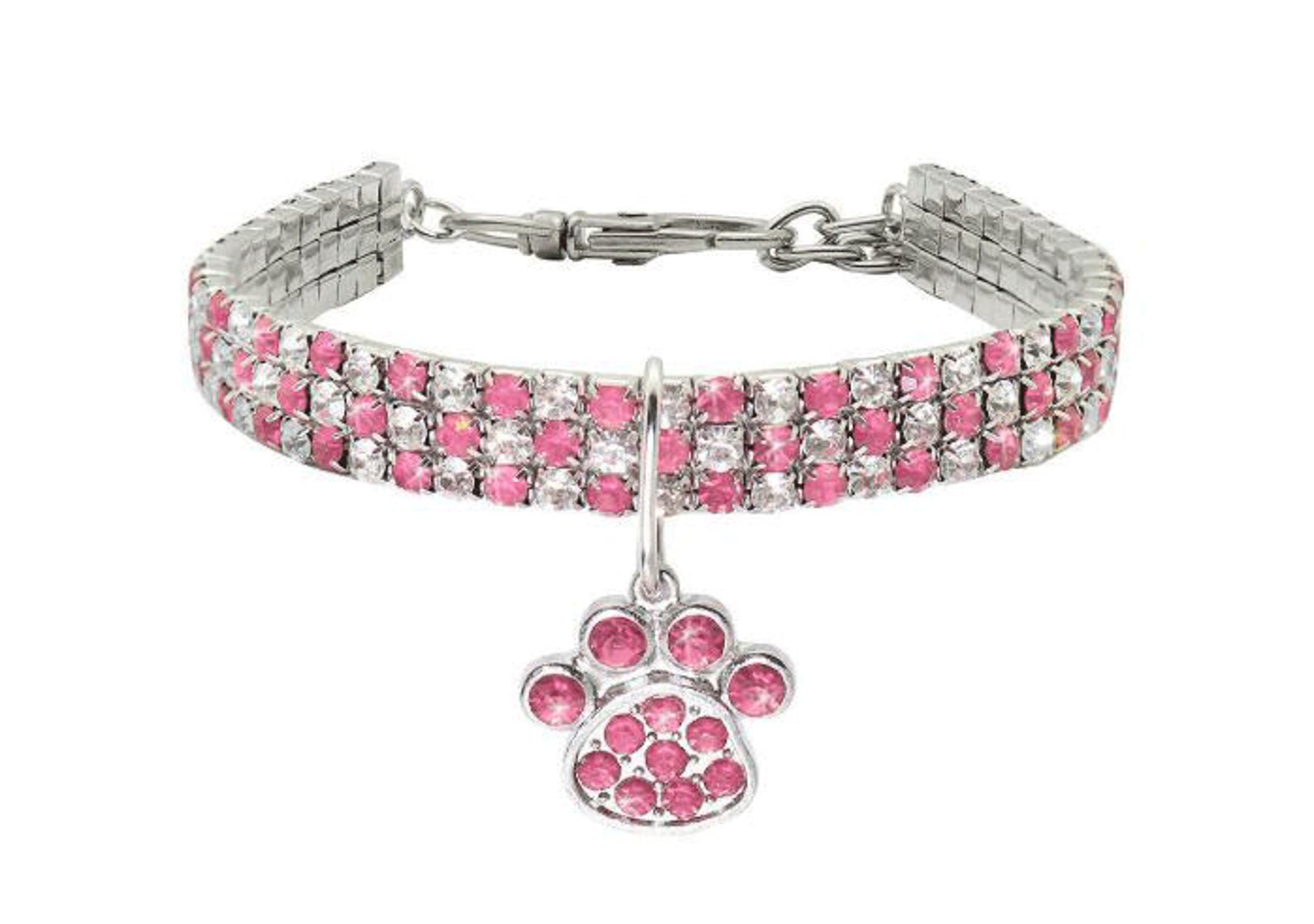 Bling Rhinestone Dog Necklace Collar Diamante & Paw Pendant Etsy