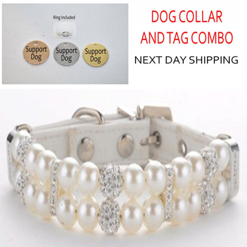 Pearl Dog Collar bling Pearl Dog Collar Stainless Steel Dog Etsy