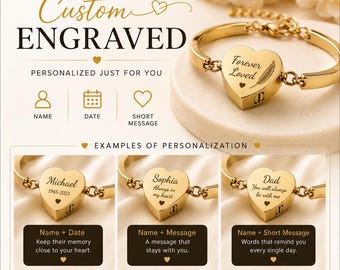 Personalized Urn Bracelet for Ashes, Memorial Bracelet, Cremation Jewelry, Custom Engraved Remembrance Gift