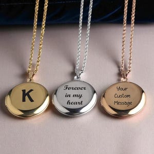Personalized Round Locket Necklace • Custom Locket • Engraved Keepsake Jewelry • Memorial Gift • Anniversary • Birthday • Mother’s Day Gift