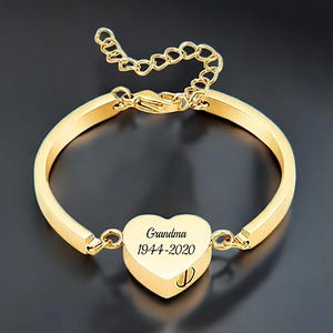 Urn bracelet for Ashes-Cremation Bracelet-Urn Bracelet for Women-Remembrance bracelet Laser engraved Urn bracelet-Heart shaped urn bracelet