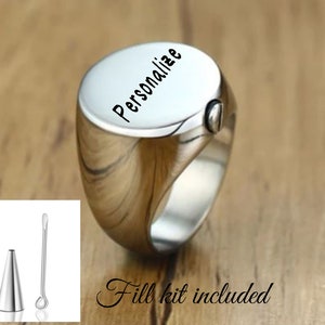 Men Urn Ring Stainless Steel Personalized Urn Ring Customized Men Ring Stainless Steel Ring - F7