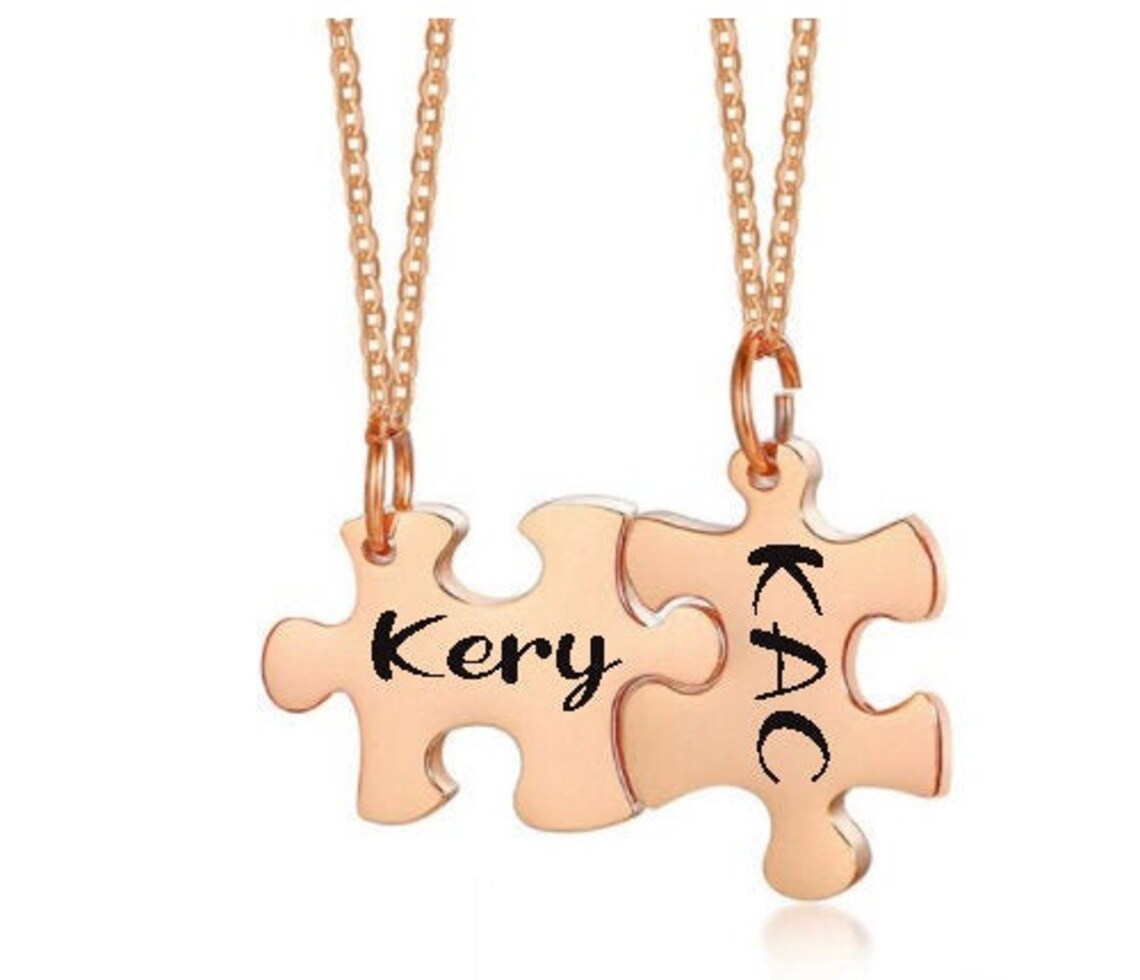 Custom Engraved Puzzle Necklace Personalized Family and Etsy