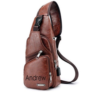 Shoulder Bag-Male Shoulder Bag-Men Chest Bag- Personalized Shoulder Bag - Unisex Shoulder Bag-USB Charging Sports Cross body Handbag