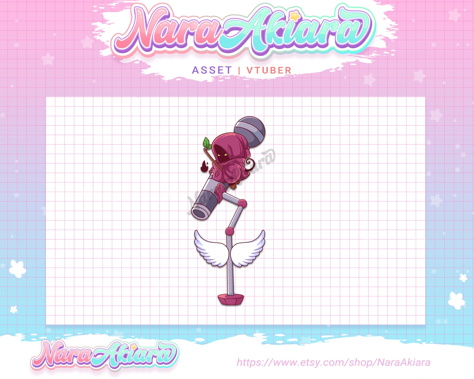 Vtuber Assets Reaper Microphone Live2d Assets Wings Assets Etsy