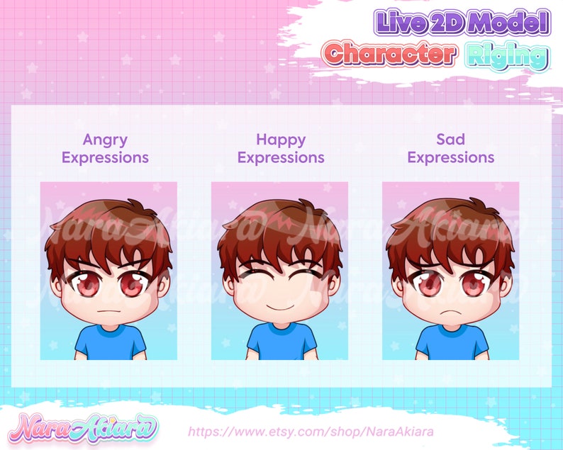 Kawaii Chibi Vtuber Brown Hair Vtuber Boy Vtuber Model Etsy