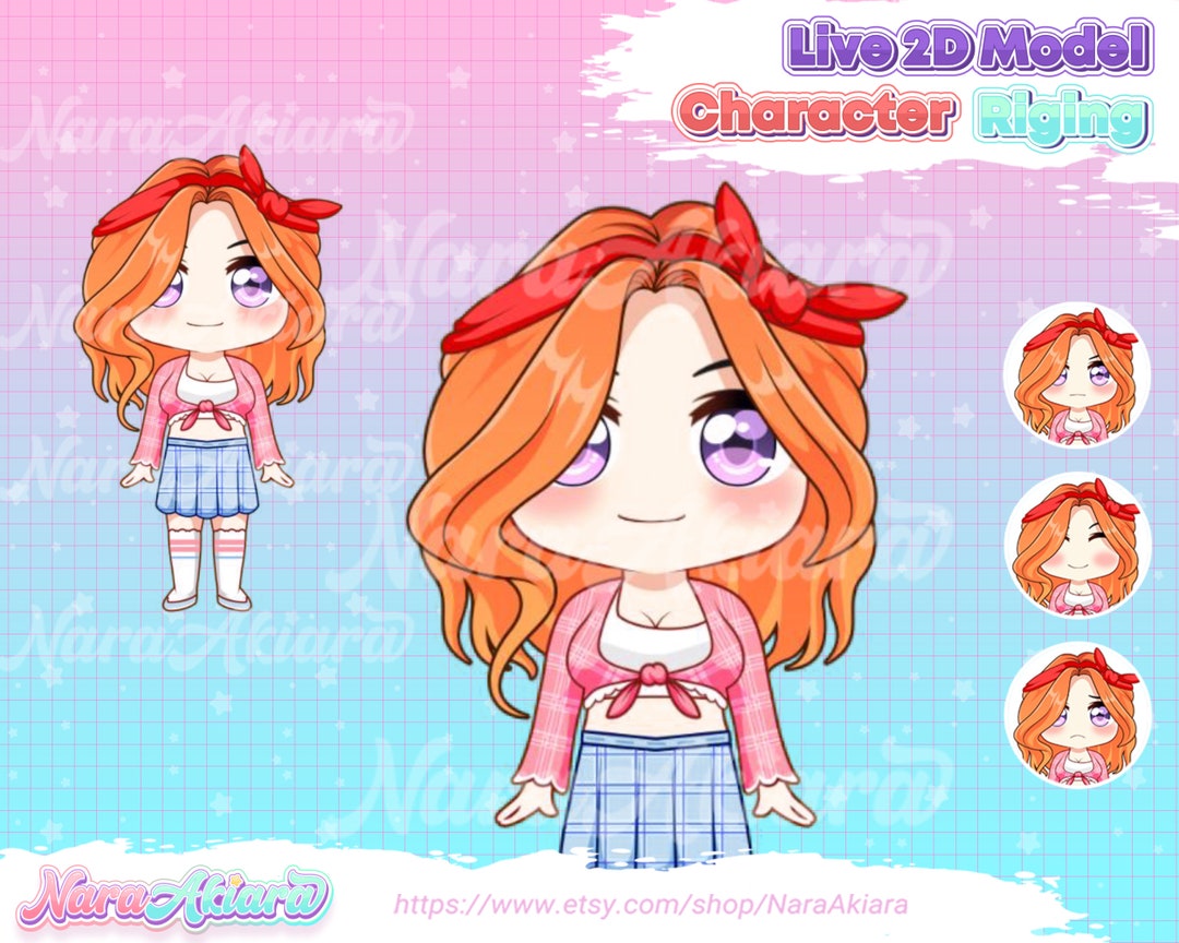 Chibi Vtuber Cute Orange Hair Vtuber Vtuber Model Vtuber Etsy