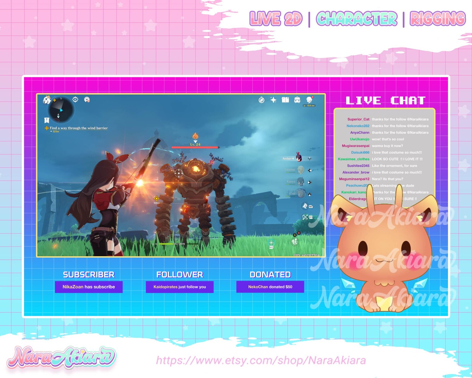 Vtuber Commission Giraffe Pet Vtuber Animal Vtuber Chibi - Etsy
