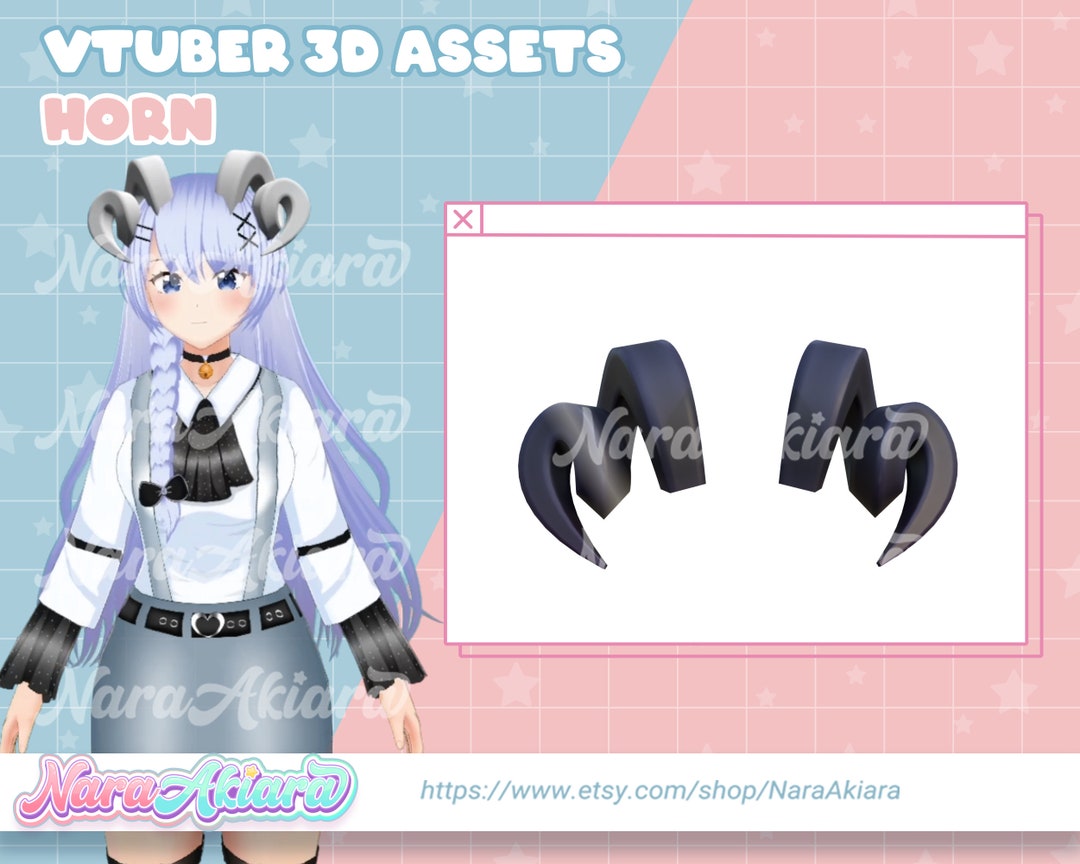 Goat Horn V5 3D Vroid Assets Vtuber Props Vtuber Etsy