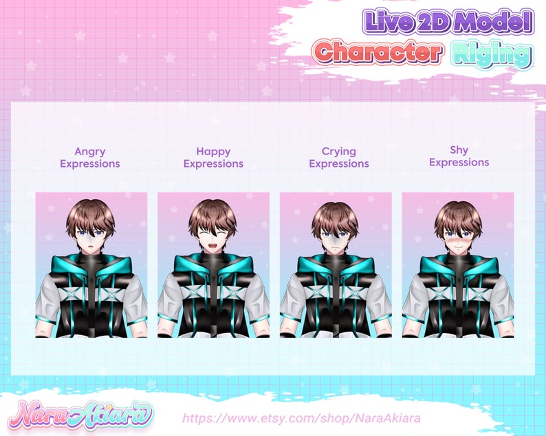 Vtuber Model and Rigging Anime Male Brown Hair Cyberpunk Etsy Singapore