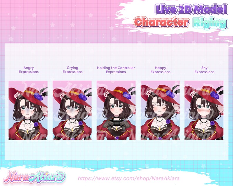 Vtuber Model and Rigging Anime Girl Braided Brown Hair Etsy Canada