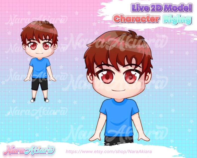 Kawaii Chibi Vtuber Brown Hair Vtuber Boy Vtuber Model Etsy