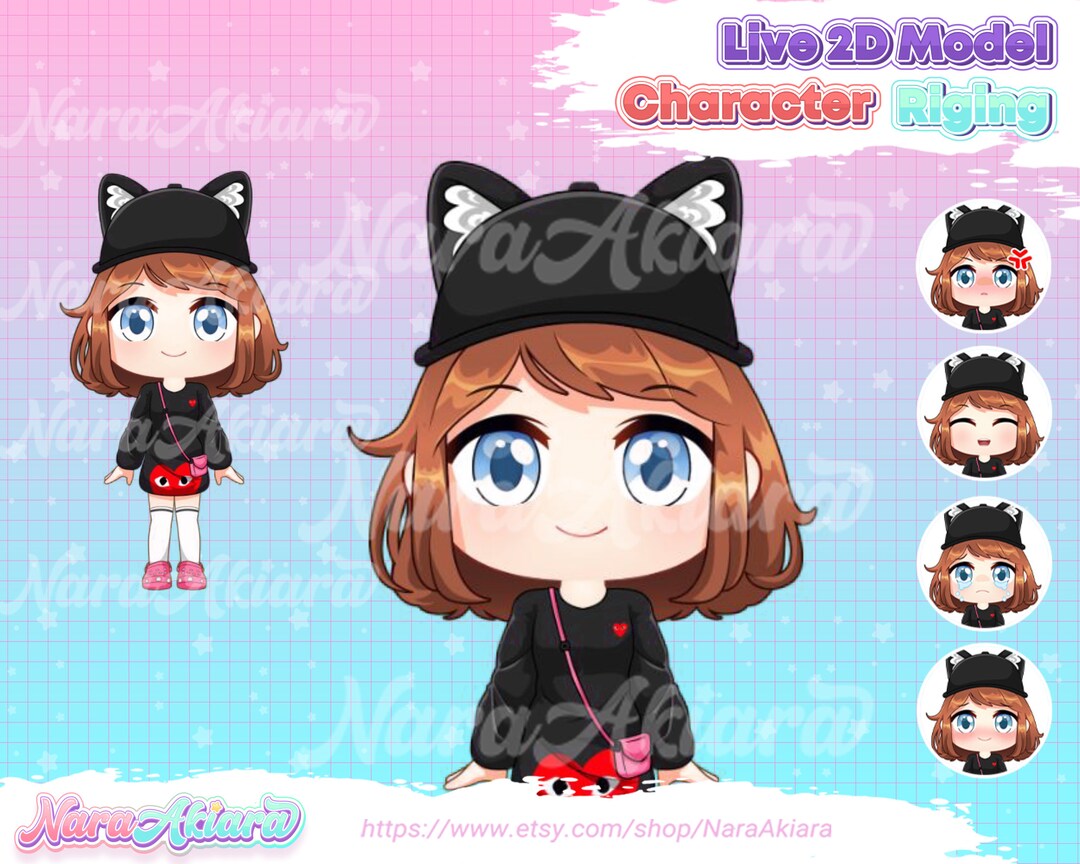 Chibi Vtuber Cute Brown Hair Vtuber Vtuber Model Vtuber Etsy