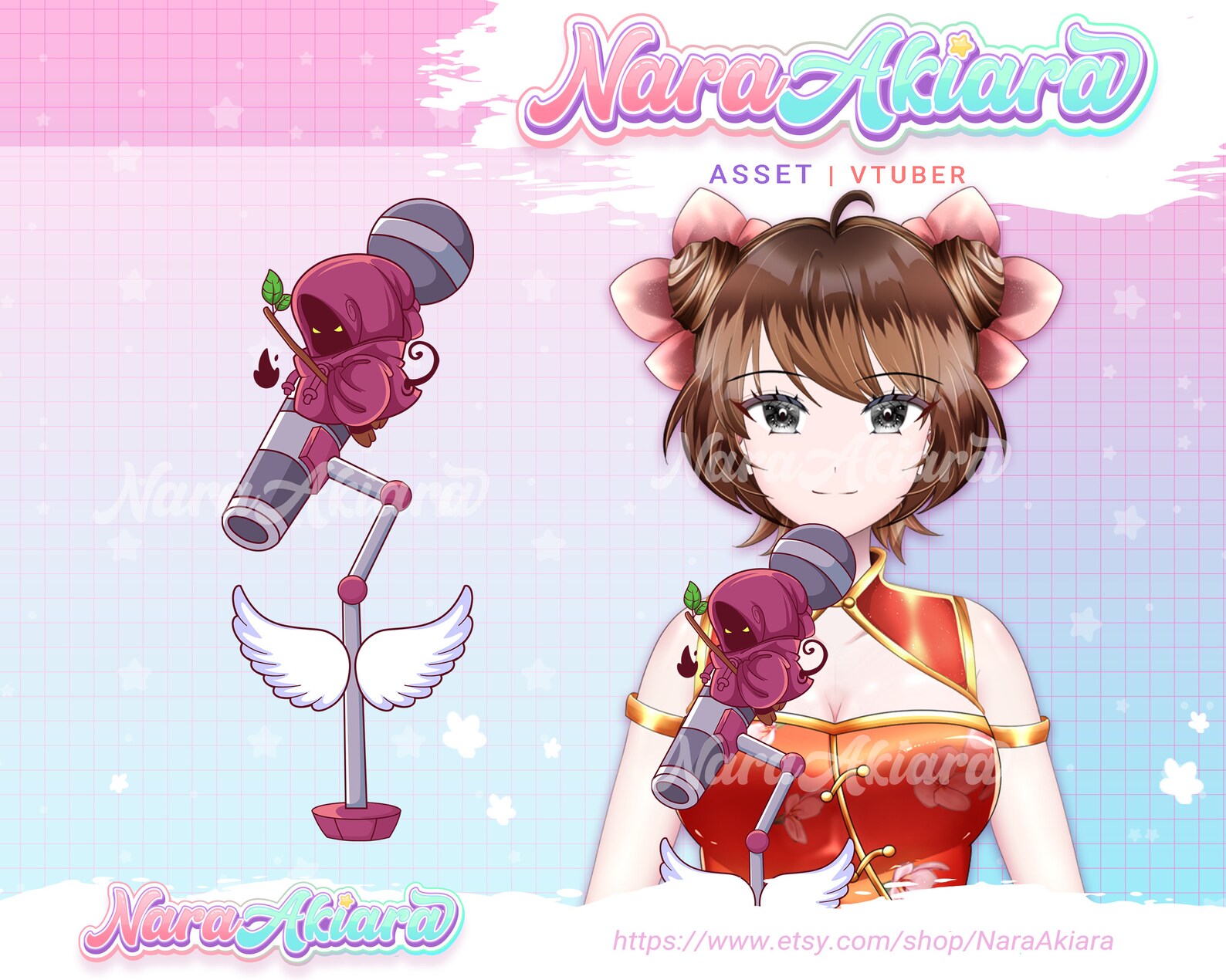 Vtuber Assets Reaper Microphone Live2d Assets Wings Assets Etsy