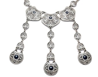Fatima Hamsa Hand Turkey Blue Evil Eye Necklace Charm Pendant Jewish Jewelr OQHQ
